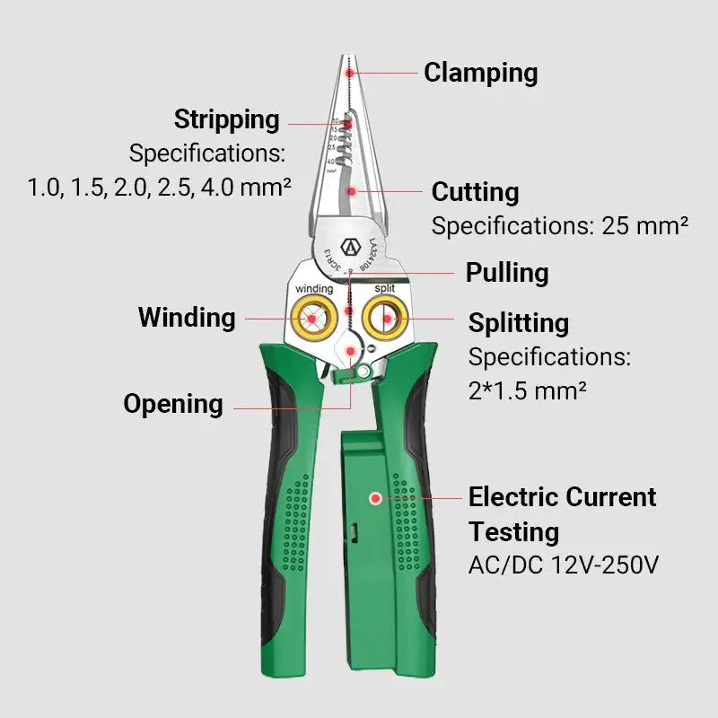 8-in-1 Super Easy Multi-Function Wire Stripping Pliers