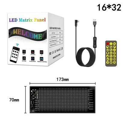 Flexible RGB LED Matrix Panel with Scrolling Text & Animation