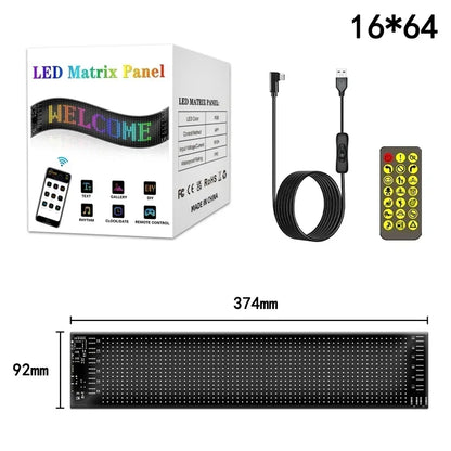 Flexible RGB LED Matrix Panel with Scrolling Text & Animation