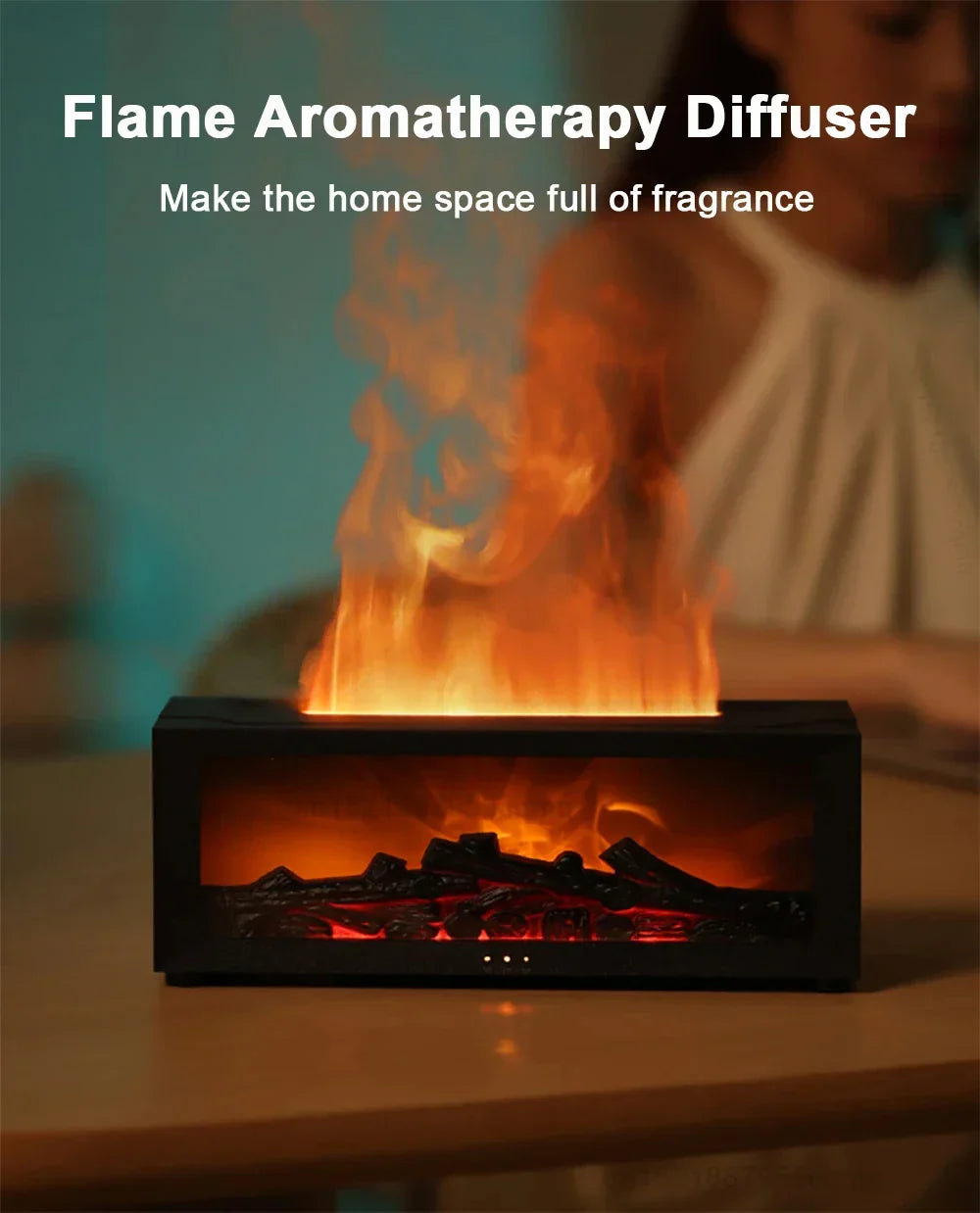 Flame Aroma Humidifier – Essential Oil & Night Light