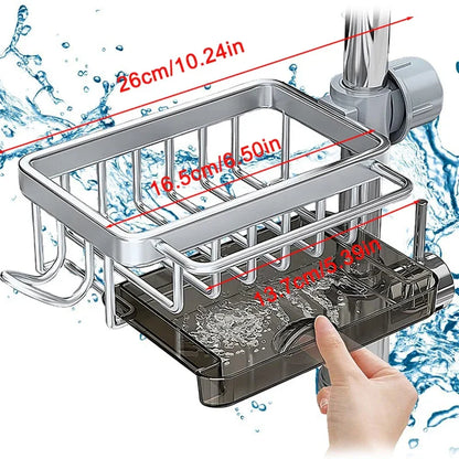 Adjustable Kitchen Sink Organizer – Metal Rack & Holder