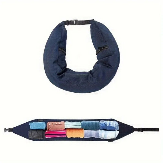 3-in-1 Travel Neck Pillow – Clothes Storage & Comfort