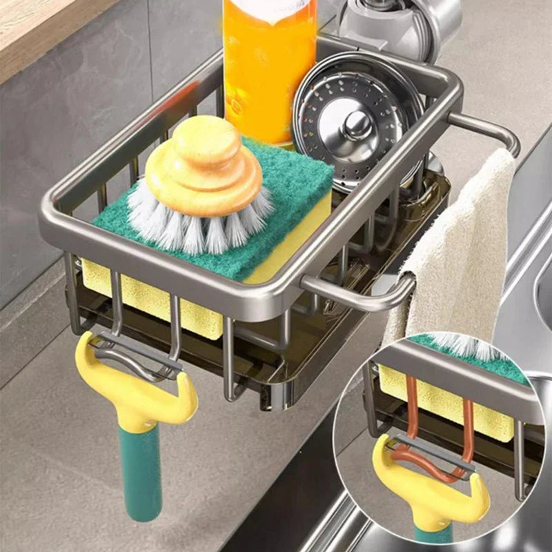 Adjustable Kitchen Sink Organizer – Metal Rack & Holder