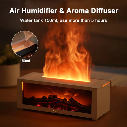 Flame Aroma Humidifier – Essential Oil & Night Light